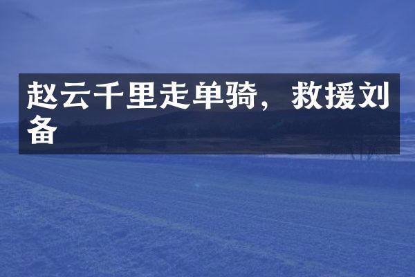 赵云千里走单骑，救援刘备
