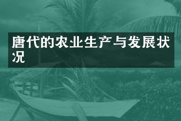唐代的农业生产与发展状况