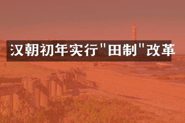 汉朝初年实行