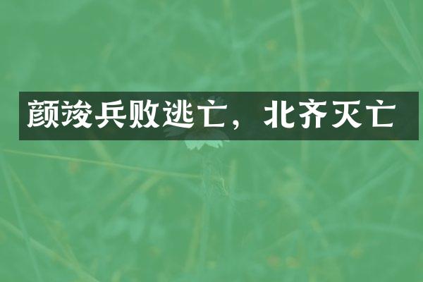 颜竣兵败逃亡，北齐灭亡