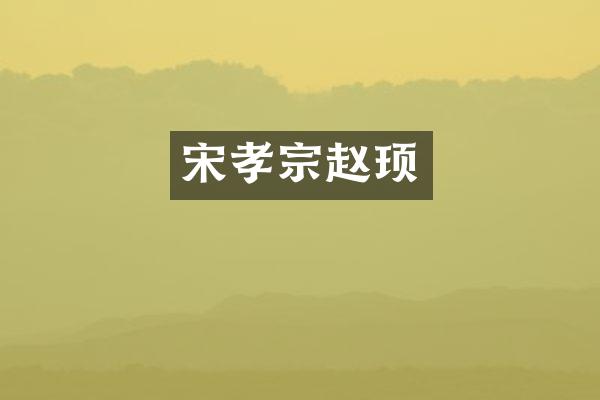 宋孝宗赵顼