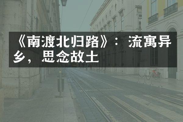 《南渡北归路》：流寓异乡，思念故土