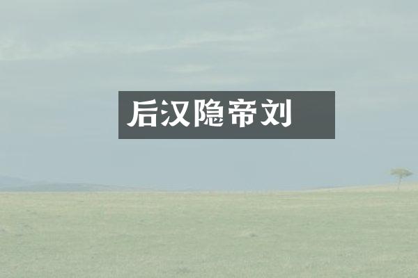 后汉隐帝刘龑