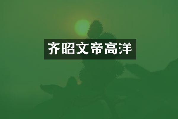 齐昭文帝高洋