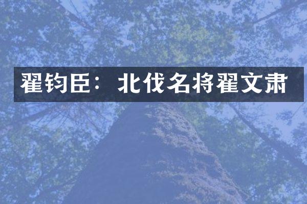 翟钧臣：北伐名将翟文肃