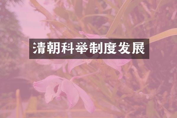 清朝科举制度发展