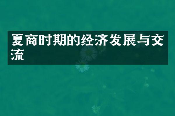 夏商时期的经济发展与交流