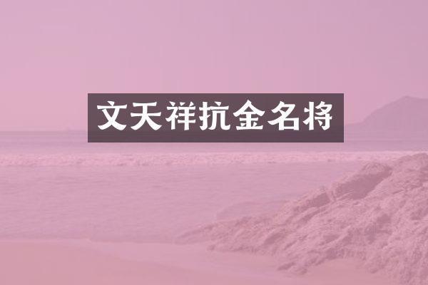 文天祥抗金名将