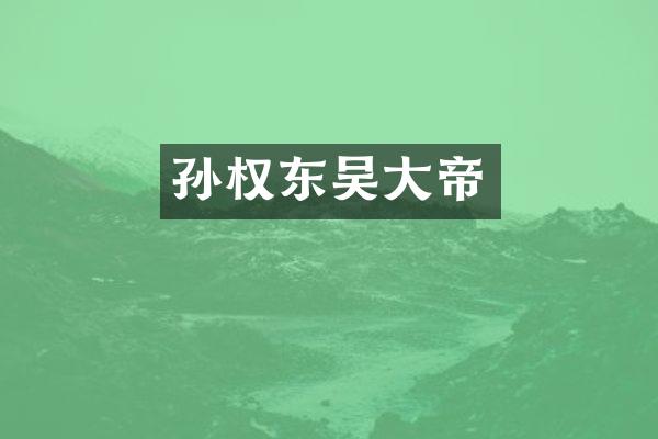 孙权东吴大帝