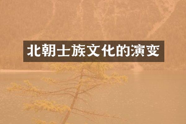 北朝士族文化的演变