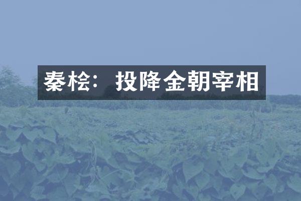 秦桧：投降金朝宰相