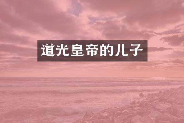 道光皇帝的儿子