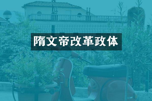 隋文帝改革政体