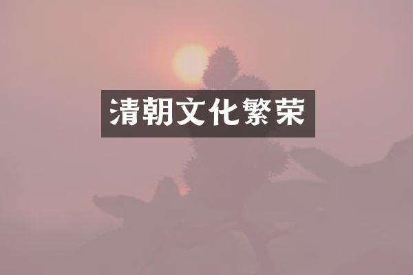 清朝文化繁荣