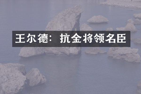 王尔德：抗金将领名臣