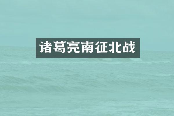 诸葛亮南征北战