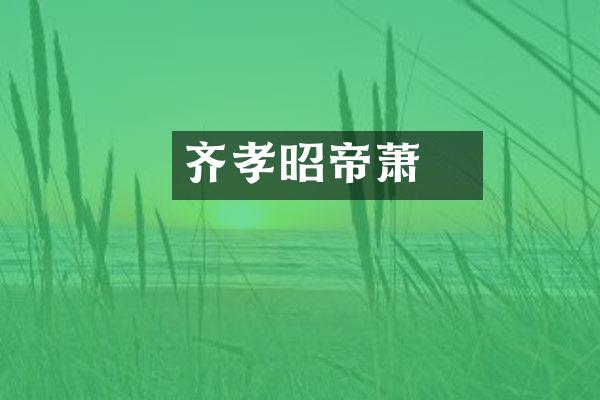 齐孝昭帝萧詧