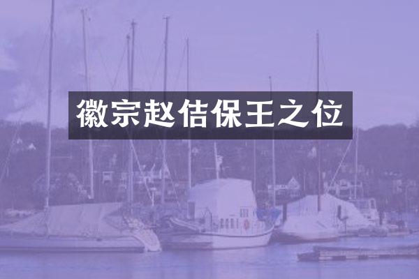 徽宗赵佶保王之位