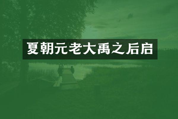 夏朝元老大禹之后启