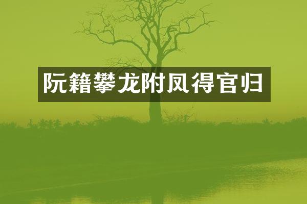 阮籍攀龙附凤得官归