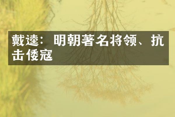 戴逵：明朝著名将领、抗击倭寇
