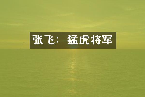 张飞：猛虎将军