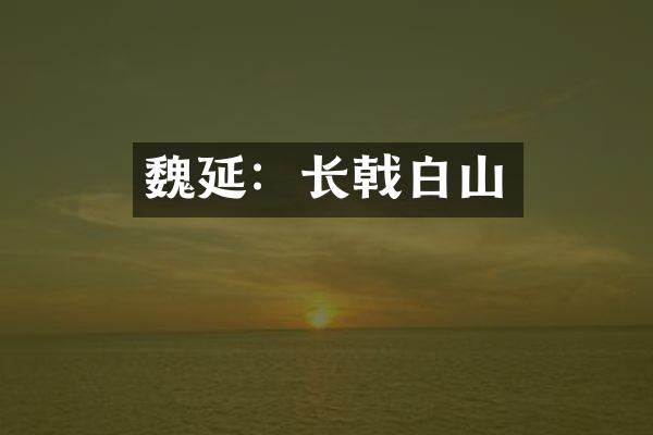 魏延：长戟白山