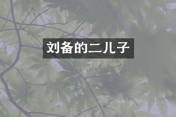 刘备的二儿子