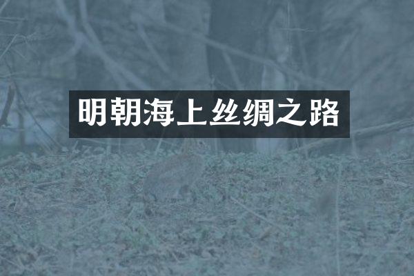 明朝海上丝绸之路