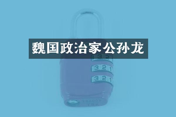 魏国政治家公孙龙