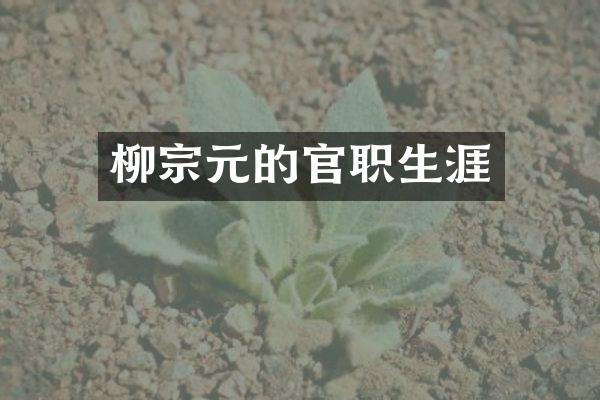 柳宗元的官职生涯