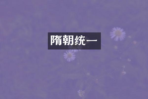 隋朝统一