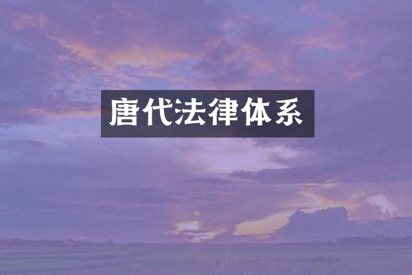唐代法律体系