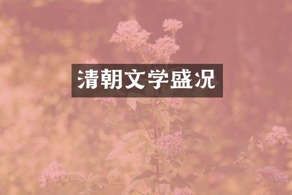 清朝文学盛况