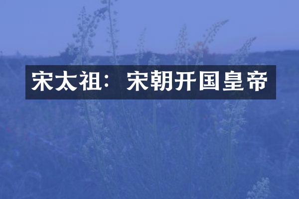 宋太祖：宋朝开国皇帝