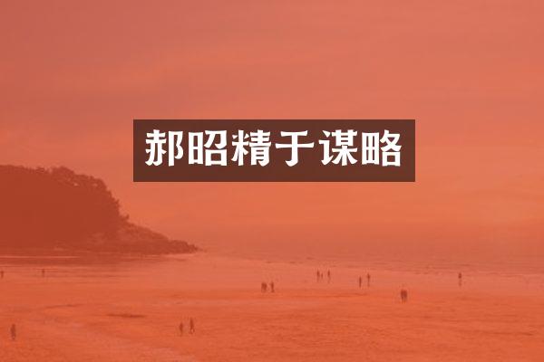 郝昭精于谋略