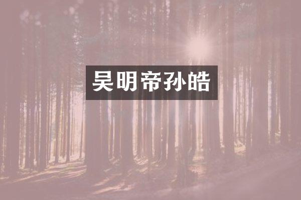 吴明帝孙皓