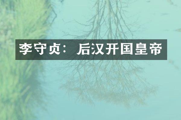 李守贞：后汉开国皇帝