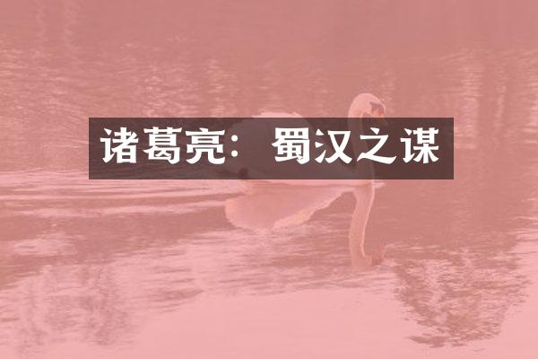 诸葛亮：蜀汉之谋