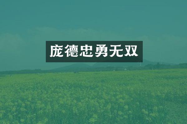 庞德忠勇无双
