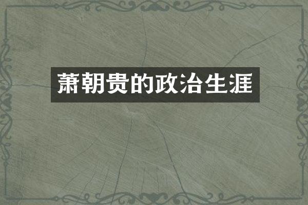 萧朝贵的政治生涯