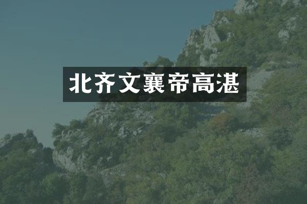 北齐文襄帝高湛