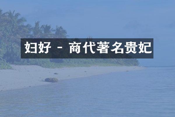 妇好 - 商代著名贵妃