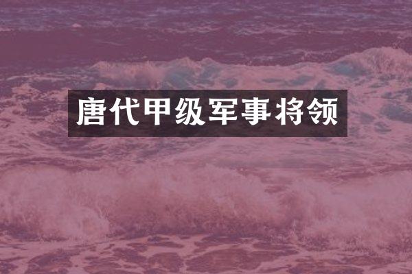 唐代甲级军事将领