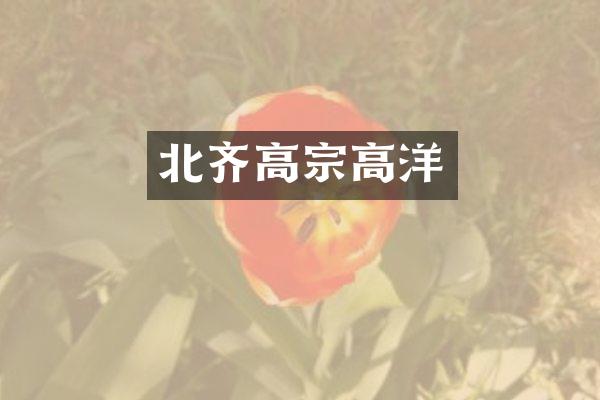 北齐高宗高洋