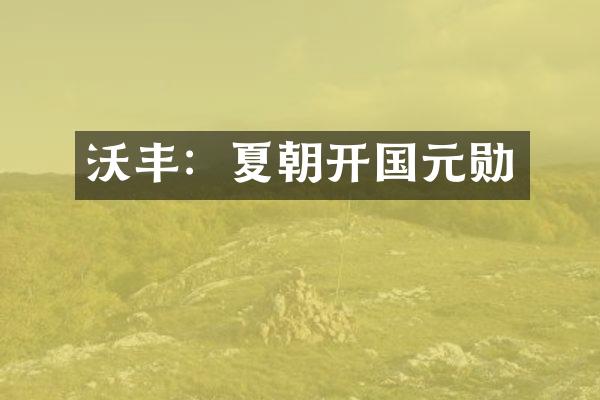 沃丰：夏朝开国元勋