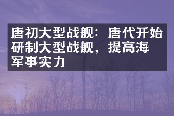 唐初大型战舰：唐代开始研制大型战舰，提高海上军事实力