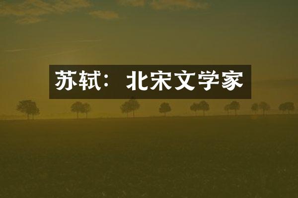 苏轼：北宋文学家