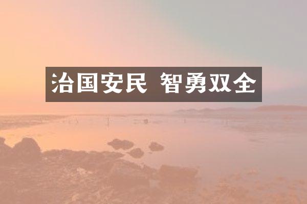 治国安民 智勇双全