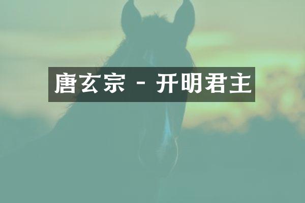 唐玄宗 - 开明君主